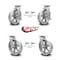 Service Caster 8 Inch V Groove Semi Steel Caster Set with Roller Bearings 4 Swivel Lock 2 Brake SCC-30CS820-VGR-TLB-BSL-2-BSL-2 - alternate 3